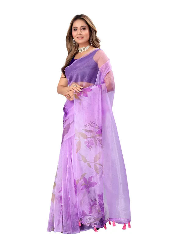 Floral_Printed_Organza_Saree