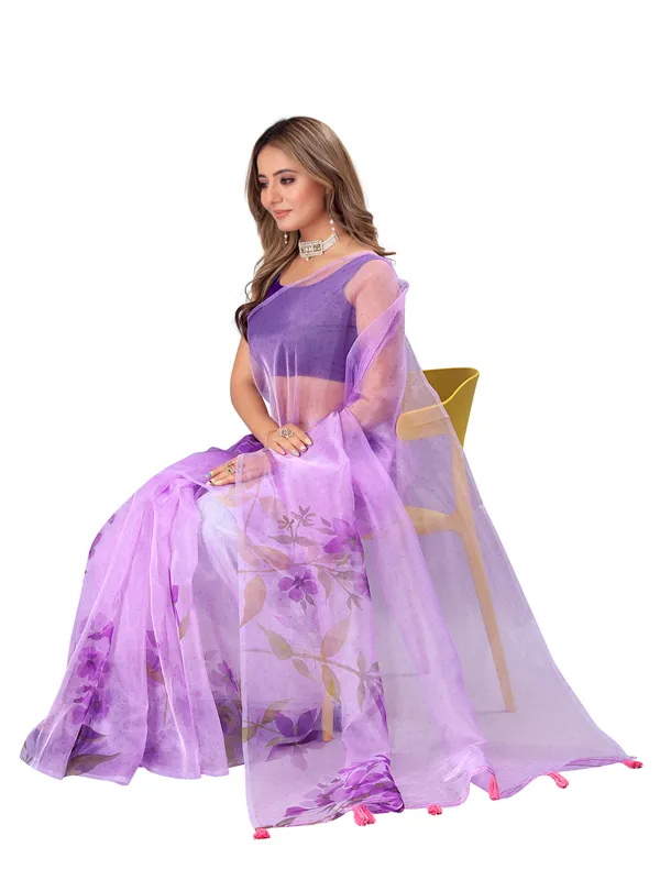 Floral_Printed_Organza_Saree