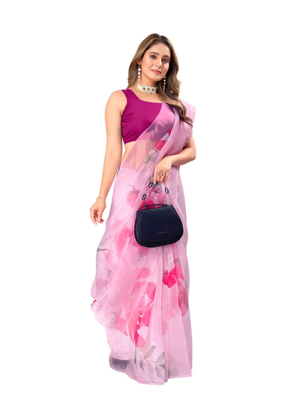 Floral_Printed_Organza_Saree