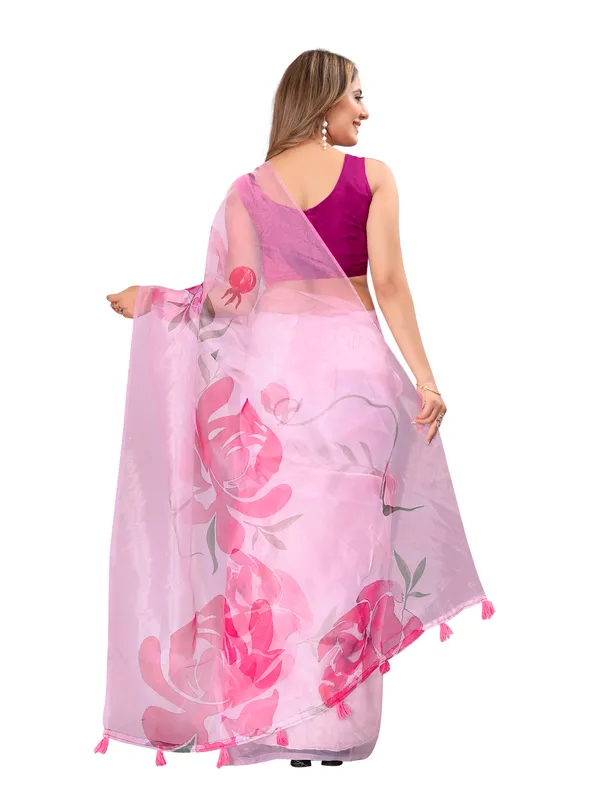 Floral_Printed_Organza_Saree