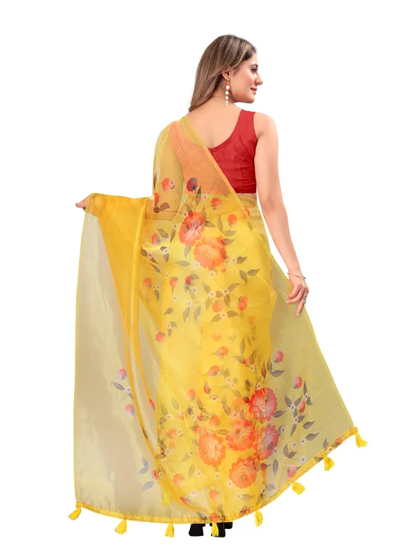 Floral_Printed_Organza_Saree