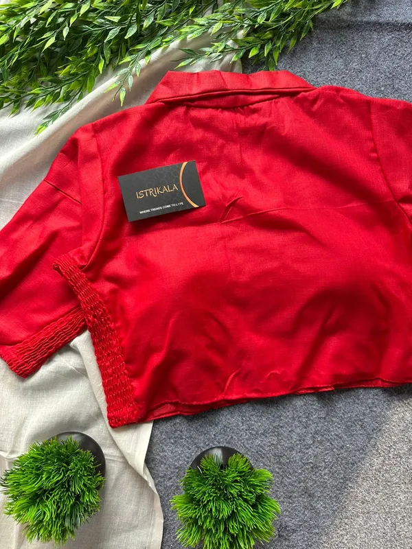 Bright_Red_Collar_Style_Stretchable_Blouse_–_Cotton_Silk,_Front_Open,_Size_34-40