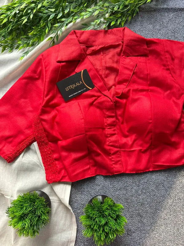 Bright_Red_Collar_Style_Stretchable_Blouse_–_Cotton_Silk,_Front_Open,_Size_34-40