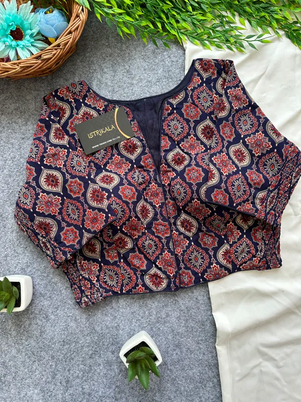 Ajrak_Print_Cotton_Jacket_Blouse