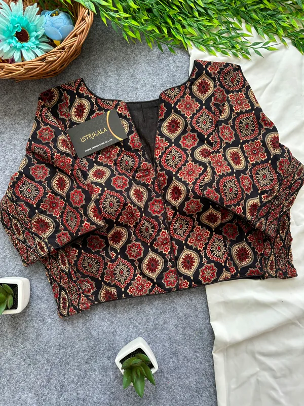 Ajrak_Print_Cotton_Jacket_Blouse