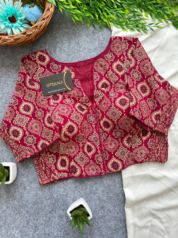 Ajrak_Print_Cotton_Jacket_Blouse