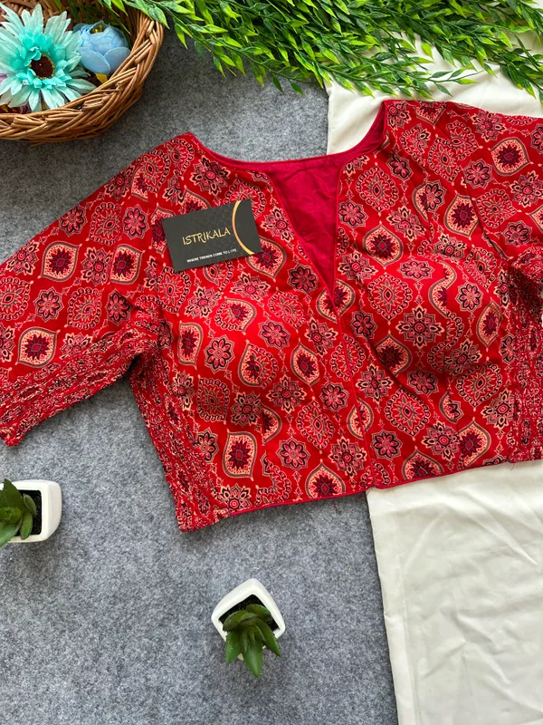 Ajrak_Print_Cotton_Jacket_Blouse