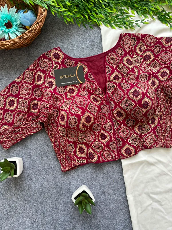 Ajrak_Print_Cotton_Jacket_Blouse