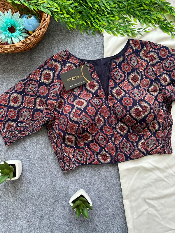 Ajrak_Print_Cotton_Jacket_Blouse