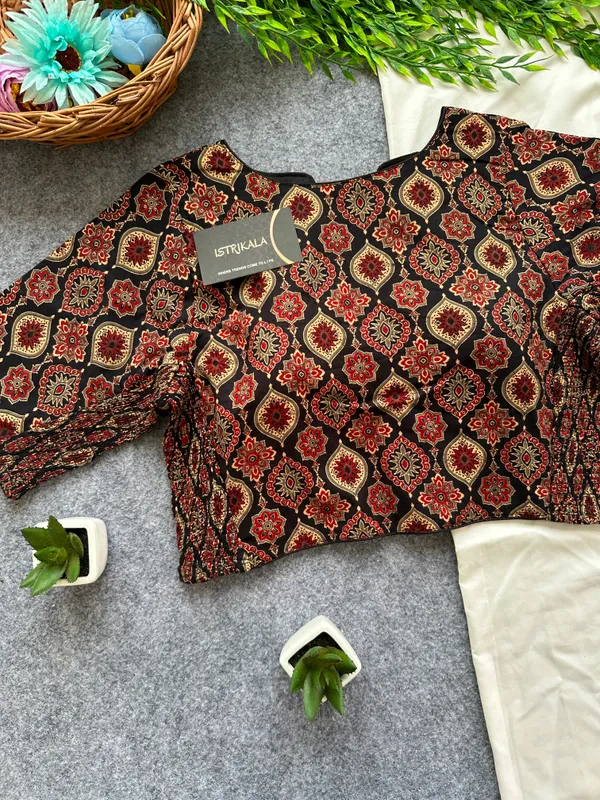 Ajrak_Print_Cotton_Jacket_Blouse