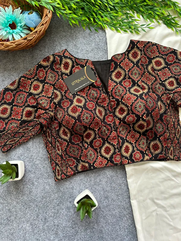 Ajrak_Print_Cotton_Jacket_Blouse