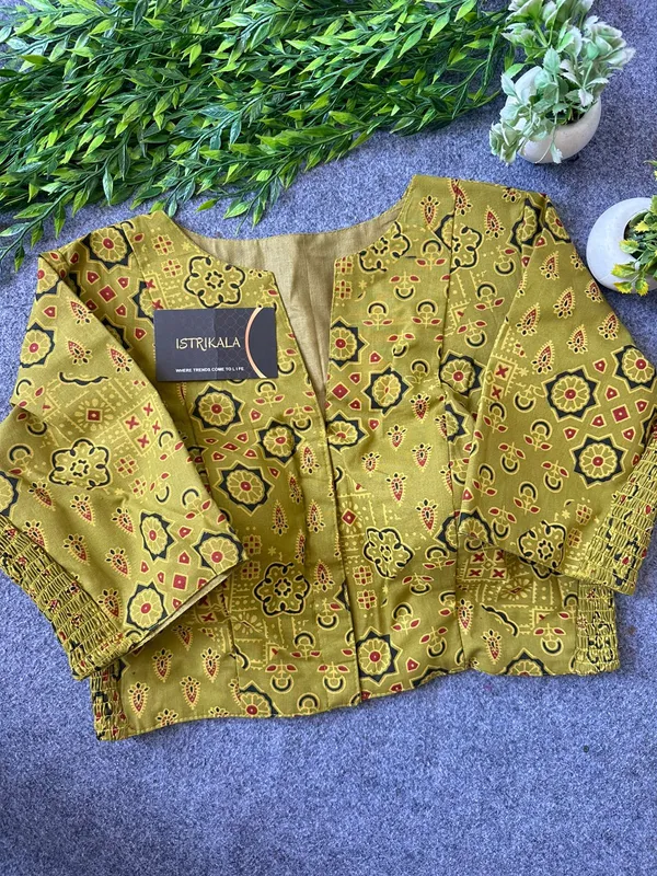Ajrakh_Print_Cotton_Blouse_for_Women_|_Stretchable_Readymade_Saree_Blouse_|_Front_Open_Princess_Cut_|_Size_38–42