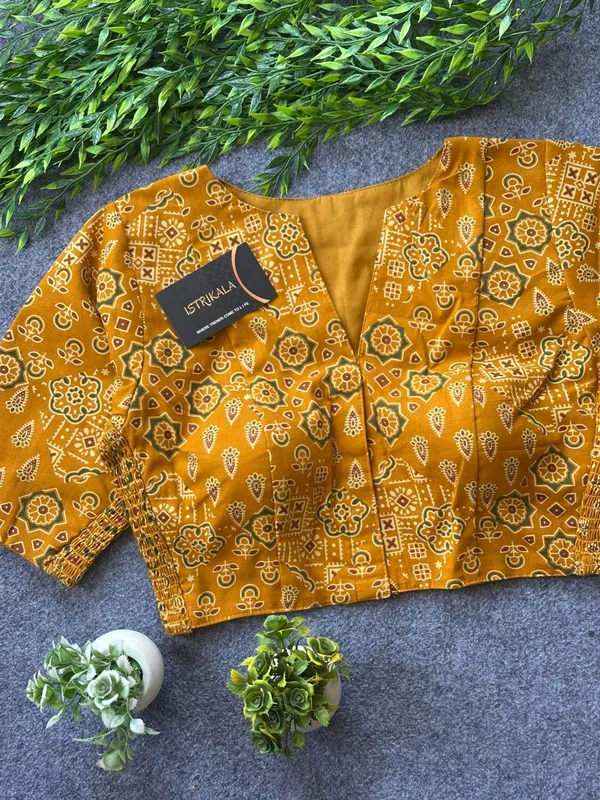 Ajrakh_Print_Cotton_Blouse_for_Women_|_Stretchable_Readymade_Saree_Blouse_|_Front_Open_Princess_Cut_|_Size_38–42