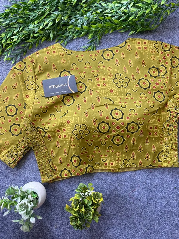 Ajrakh_Print_Cotton_Blouse_for_Women_|_Stretchable_Readymade_Saree_Blouse_|_Front_Open_Princess_Cut_|_Size_38–42