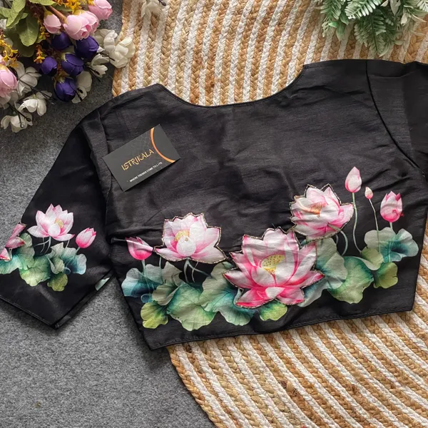 Black_Pure_Silk_Blouse_For_Women