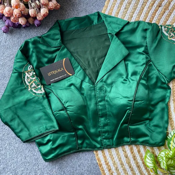 Designer_Satin_Embroidered_Blouse_with_Collar