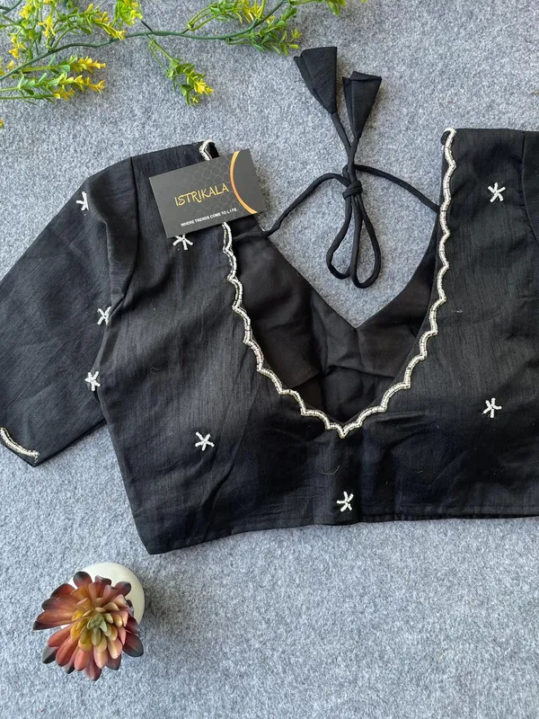 Elegant_Black_Hand-Embroidered_Blouse_with_Mirror_Bead_Detailing