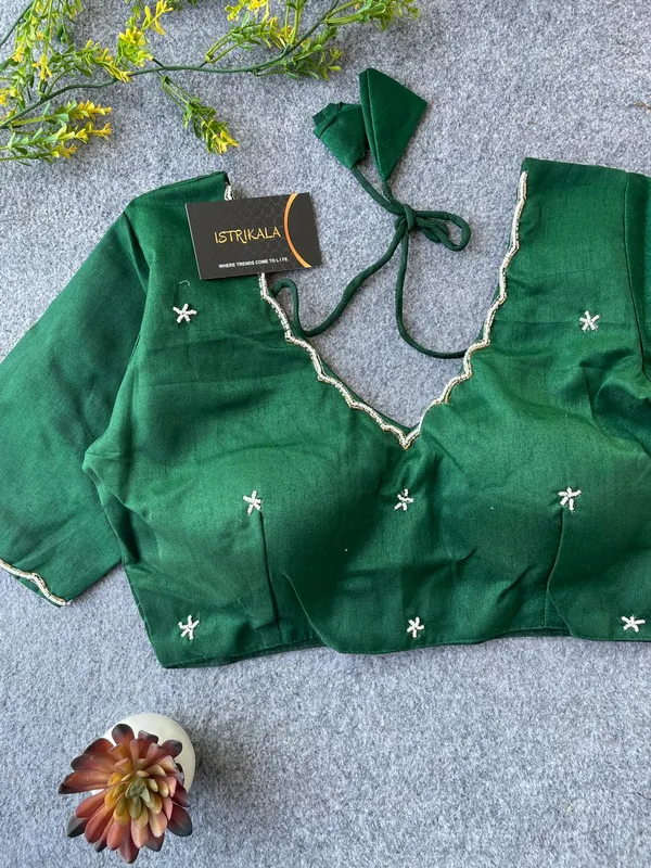 Elegant_Green_Hand-Embroidered_Blouse_with_Mirror_Bead_Detailing