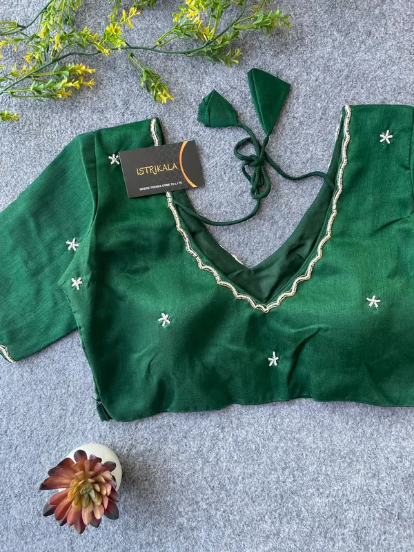Elegant_Green_Hand-Embroidered_Blouse_with_Mirror_Bead_Detailing