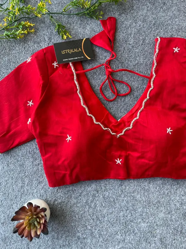 Elegant_Red_Hand-Embroidered_Blouse_with_Mirror_Bead_Detailing