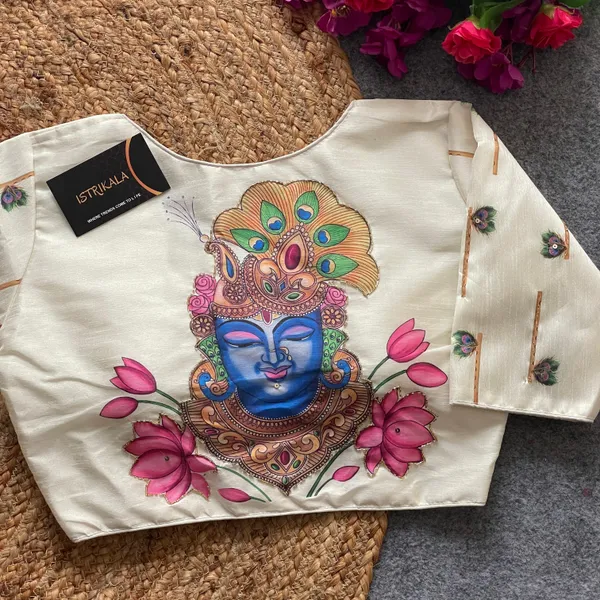 White_Pure_Silk_Handcrafted__Blouse_For_Women