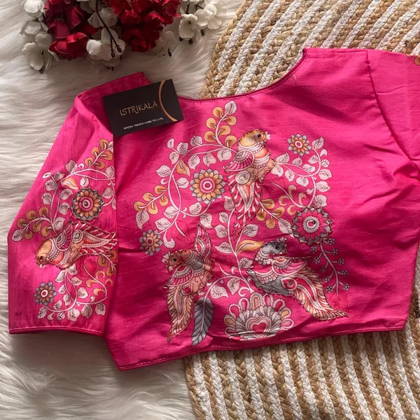 Istrikala Pink Pure Silk Designer Boutique Collection Price in India - Buy Istrikala Pink Pure Silk Designer Boutique Collection online at https://istrikala.co.in