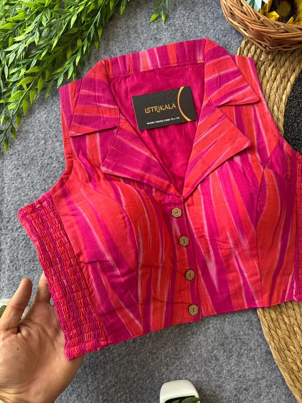 Istrikala_Ikat_Collar_Smocked_Blouse