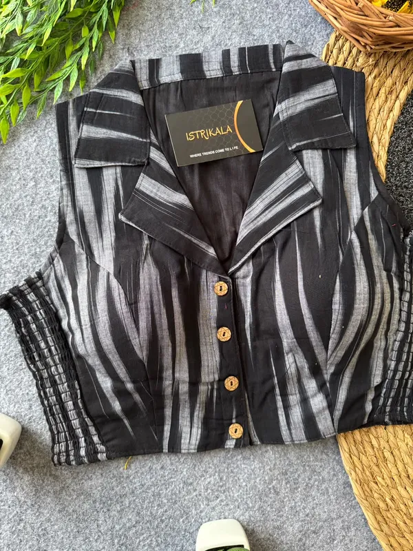 Istrikala_Ikat_Collar_Smocked_Blouse