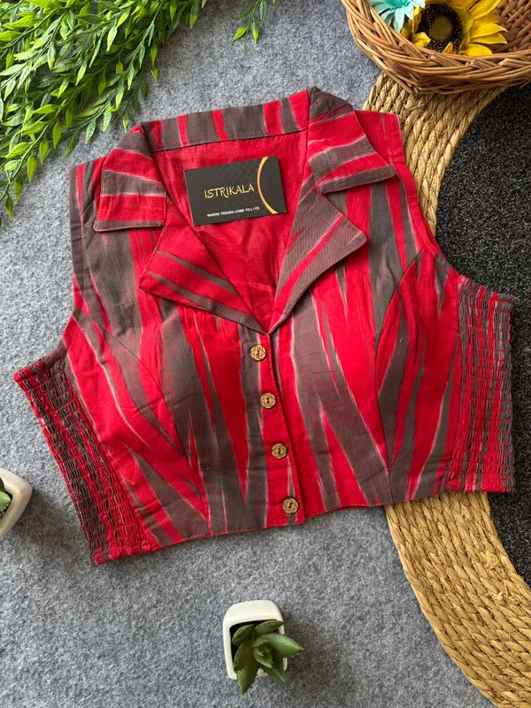 Istrikala_Ikat_Collar_Smocked_Blouse