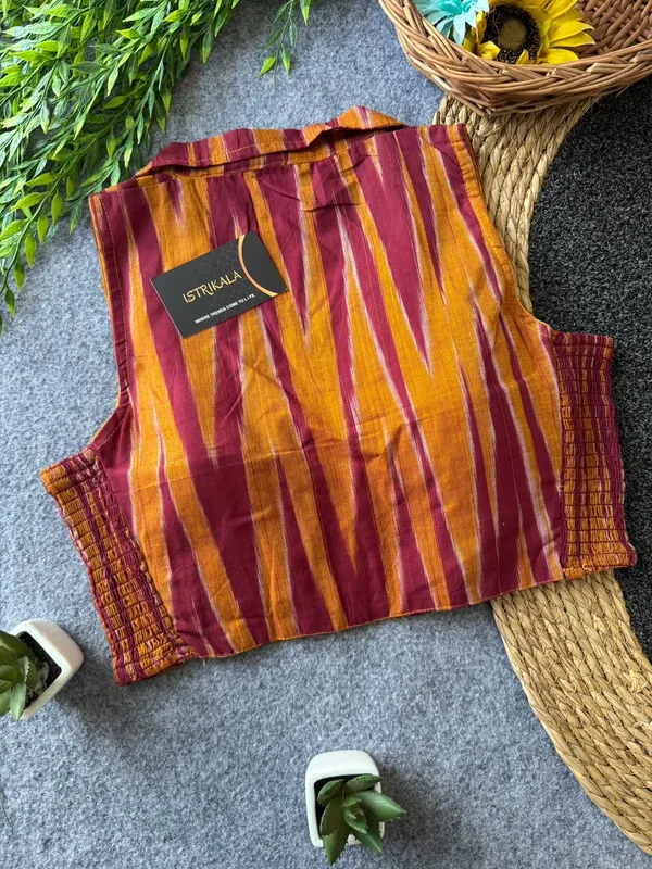 Istrikala_Ikat_Collar_Smocked_Blouse