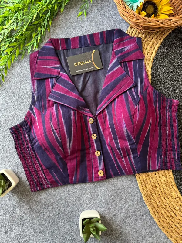 Istrikala_Ikat_Collar_Smocked_Blouse