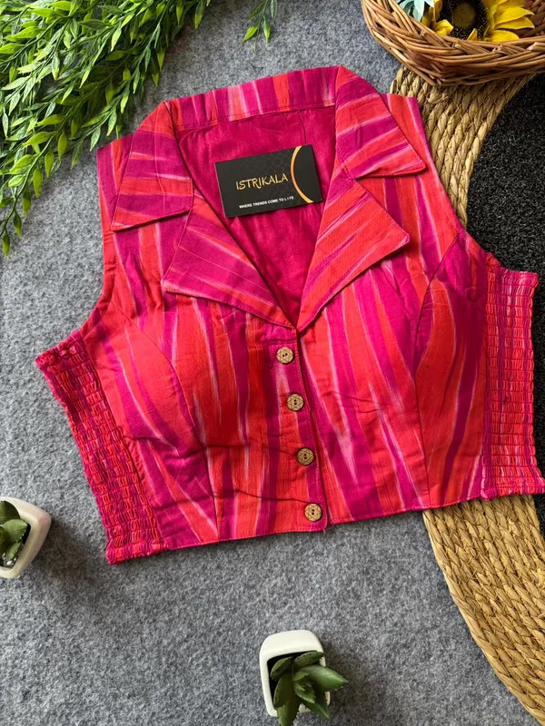 Istrikala_Ikat_Collar_Smocked_Blouse
