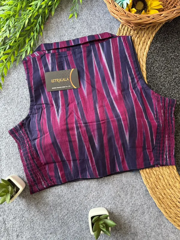 Istrikala_Ikat_Collar_Smocked_Blouse