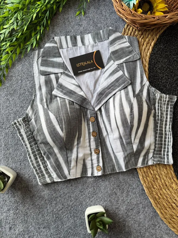 Istrikala_Ikat_Collar_Smocked_Blouse