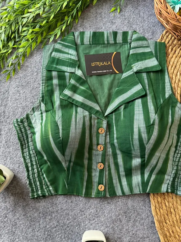 Istrikala_Ikat_Collar_Smocked_Blouse