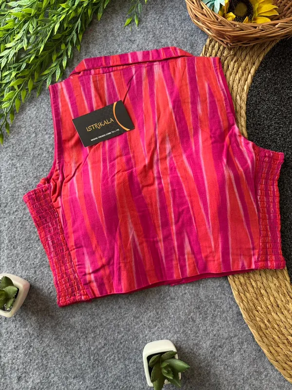 Istrikala_Ikat_Collar_Smocked_Blouse