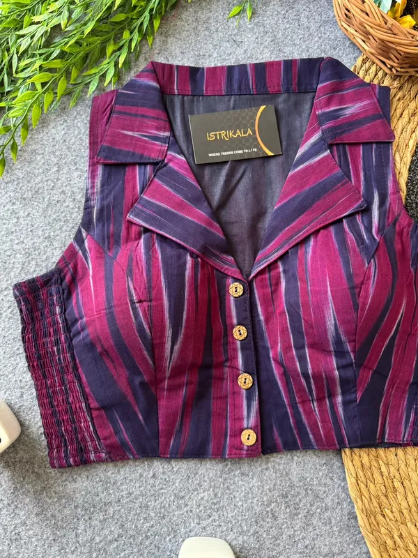 Istrikala_Ikat_Collar_Smocked_Blouse