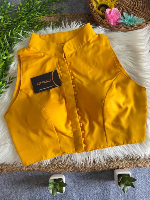 Mandarin_Collar_Front_Button_Sleeveless_Blouse