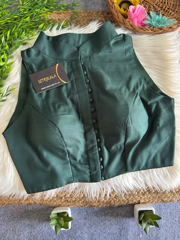Mandarin_Collar_Front_Button_Sleeveless_Blouse