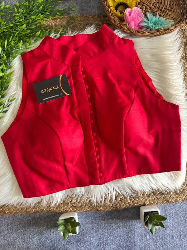 Mandarin_Collar_Front_Button_Sleeveless_Blouse