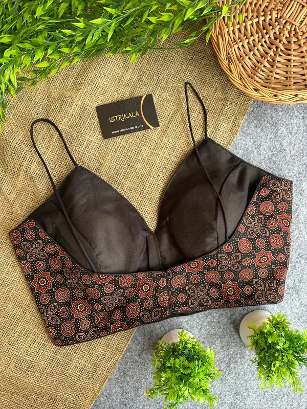 Diwali_Special_Ajrakh_Print_Spaghetti_Strap_Padded_Blouse