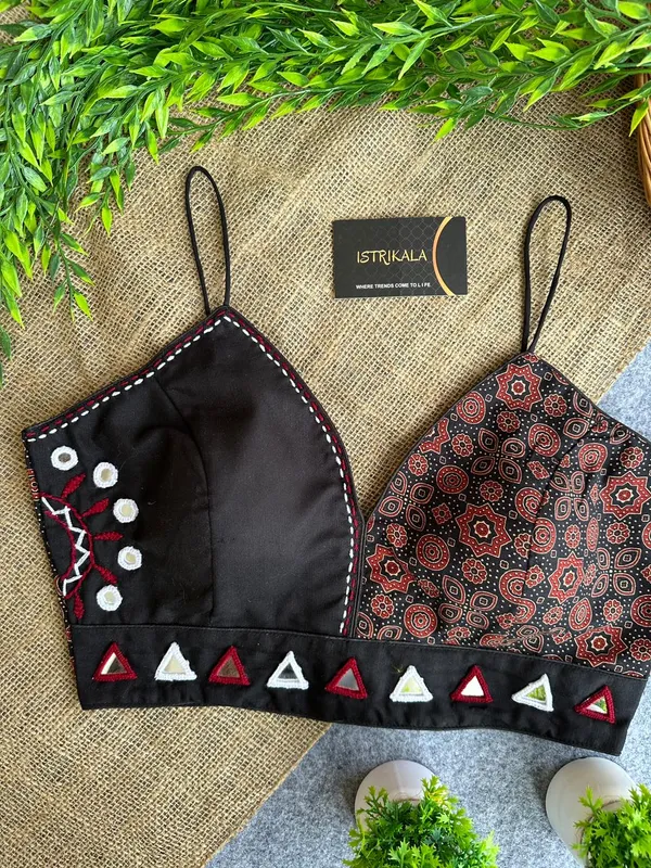 Diwali_Special_Ajrakh_Print_Spaghetti_Strap_Padded_Blouse