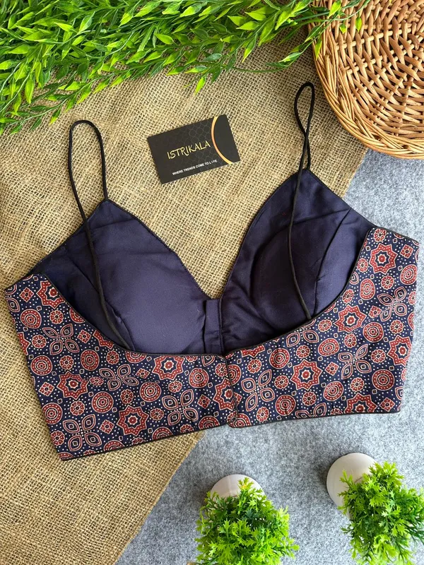 Diwali_Special_Ajrakh_Print_Spaghetti_Strap_Padded_Blouse