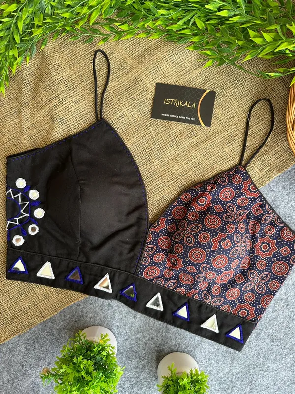 Diwali_Special_Ajrakh_Print_Spaghetti_Strap_Padded_Blouse