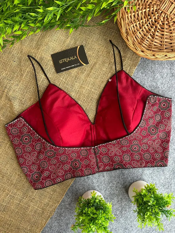 Diwali_Special_Ajrakh_Print_Spaghetti_Strap_Padded_Blouse