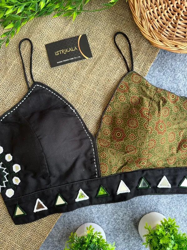 Diwali_Special_Ajrakh_Print_Spaghetti_Strap_Padded_Blouse