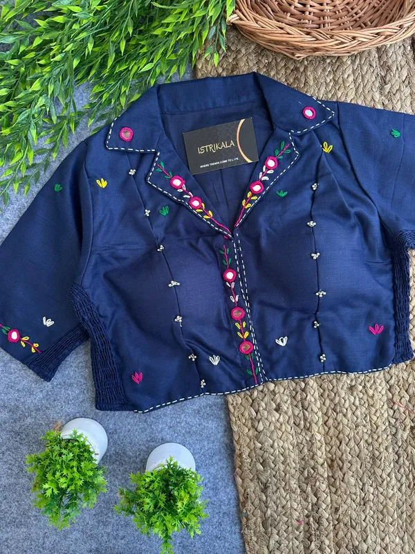 Diwali_Special_Hand_Embroidered_Mirror_Work_Crop_Blouse