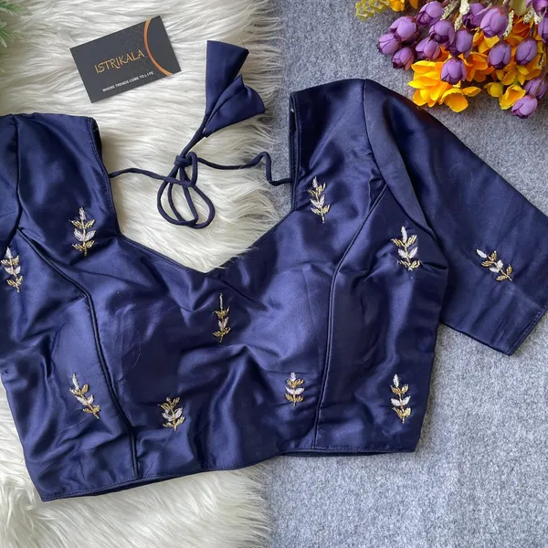 Navy_Blue_Pure_Silk_Princess-Cut_Blouse_with_Pure_Handwork