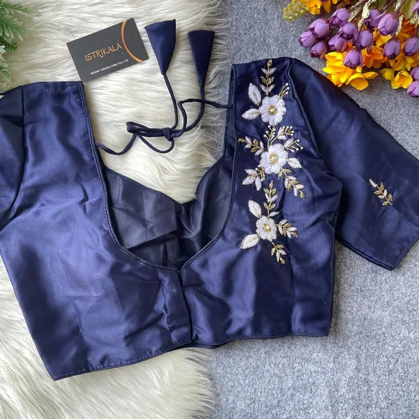 Navy_Blue_Pure_Silk_Princess-Cut_Blouse_with_Pure_Handwork