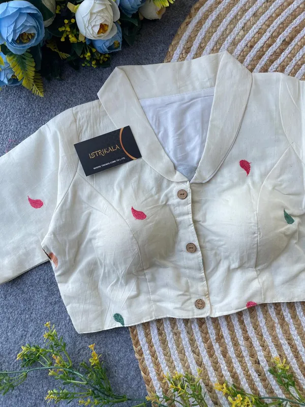 Premium_Floral_Embroidered_Cotton_Saree_Blouse